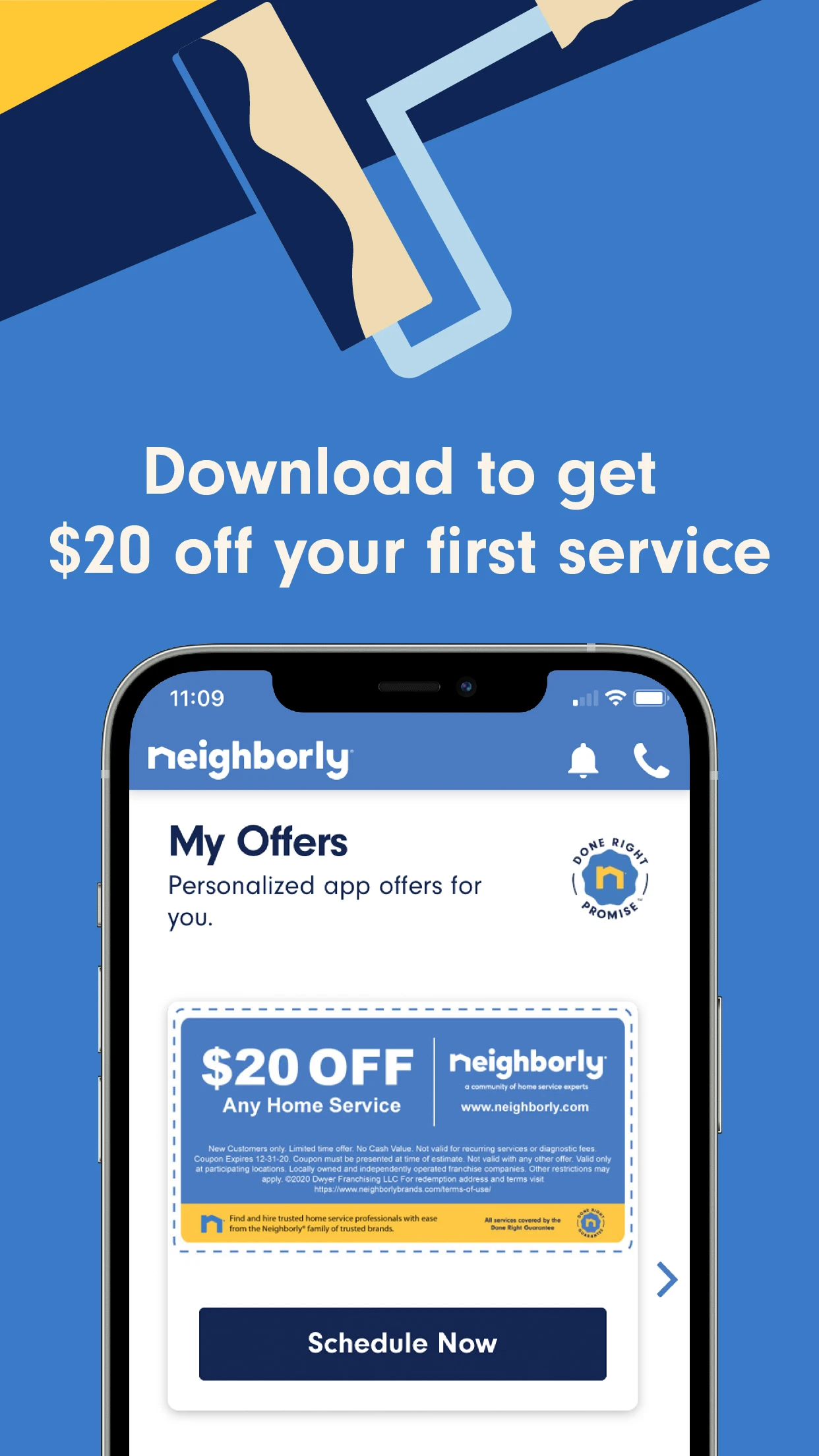neighborly app on two phones