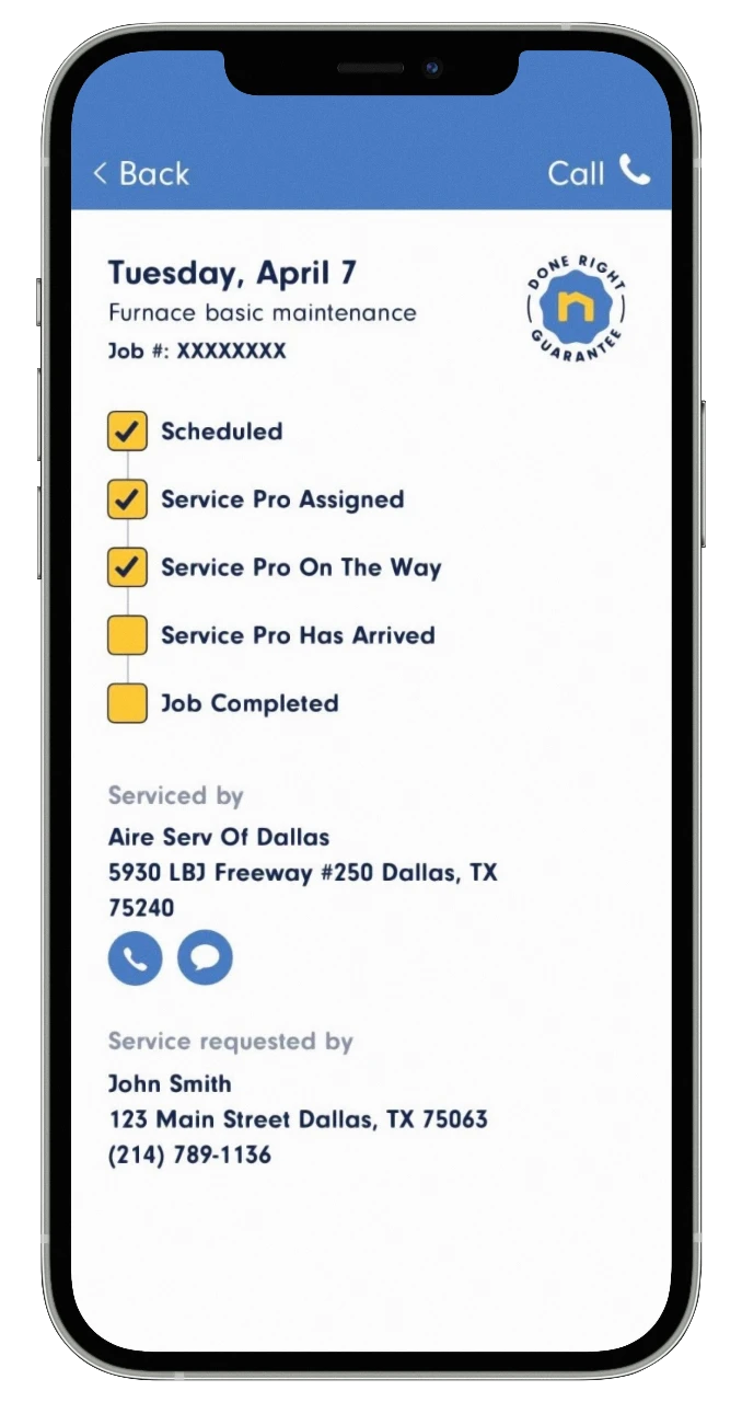 schedule and save screen neighborly app